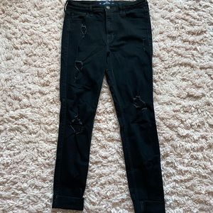 Hollister High Rise Super Skinny Ripped Jeans